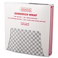 Bagcraft Grease-Resistant Wrap/Liners, 12 x 12, Black Checker, PK5000 P057800